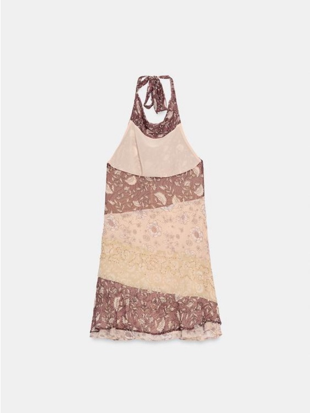 Zara beaded print halter dress